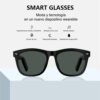 Gafas de audio direccionales abiertas, micrófono incorporado de alta sensibilidad y tecnología de reducción de ruido, puede tocar para lograr la reproducción de música, pausar y responder, marcar, colgar y rechazar llamadas, Y también puede despertar el asistente de voz y otras funciones.