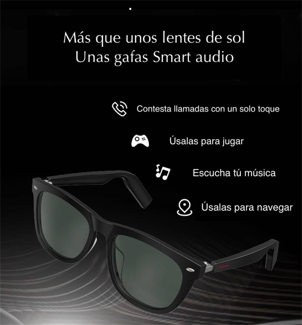 Lentes De Sol Con Audífonos Bluetooth Incorporado Gafas