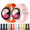 20mm Pure Color Silicone Strap With Silver Buckle Watch Band for Samsung Galaxy Watch Active 2 40mm 44mm