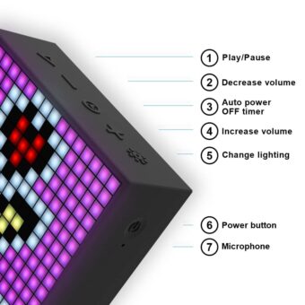 Divoom-Altavoz portátil con Bluetooth, dispositivo con despertador programable, pantalla LED