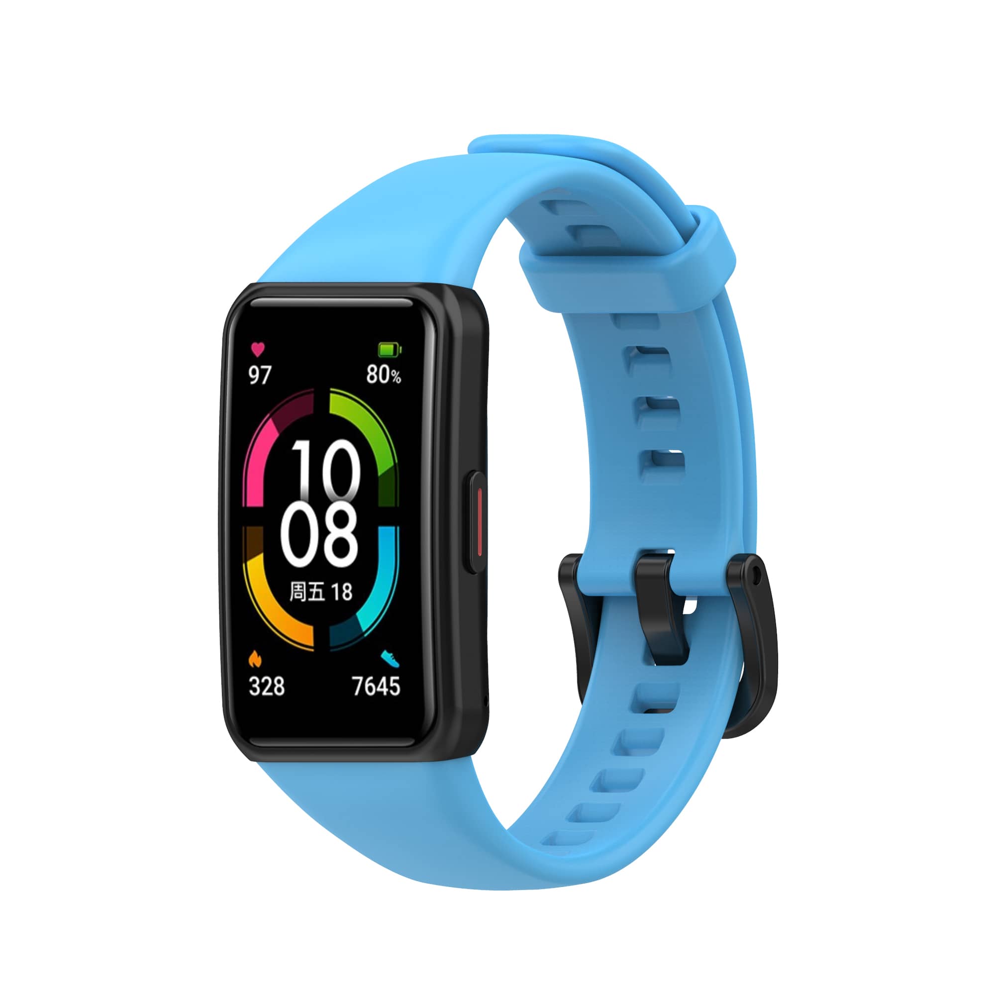 Vidrio Templado Cerámico Y Correa Smartwatch Reloj Inteligente Huawei Honor Band  6 Color Azul Oscuro